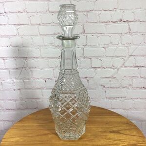 Vintage Anchor Hocking Wexford Clear Glass Decanter with Stopper